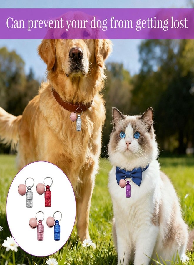 squishy 4PcsDog Name Tag,Dog Collar with Name Tag, Lightweight and Durable Pet ID Tags for Dogs, Includes Blue, Pink, Silver, Red for Easy Identification in Parks and Outdoors - Image 2